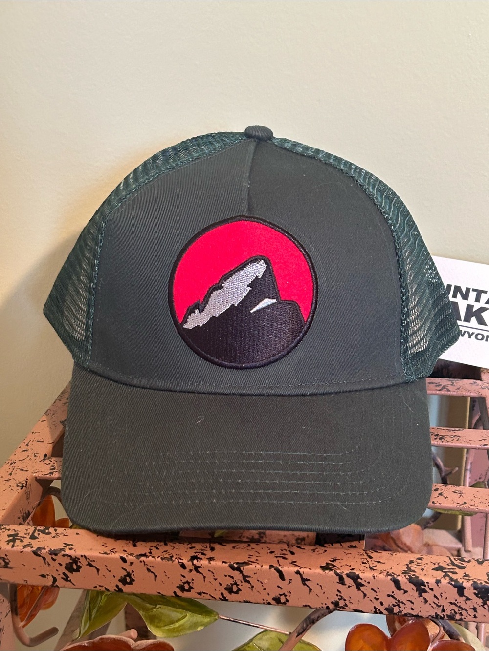 Mountain Khakis Teton Patch Trucker Hat Green Grey NWT Jackson Hole Wyoming S18